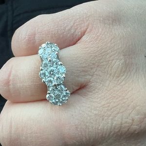 Natural diamond engagement or anniversary ring in white gold 14 karat